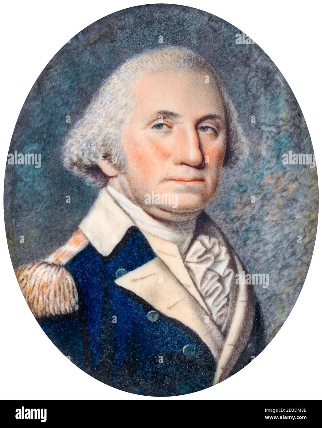 George Washington (1732-1799), 1st President of the United States, portrait miniature by Ellen Wallace Sharples after James Sharples, circa 1803 Stock Photo