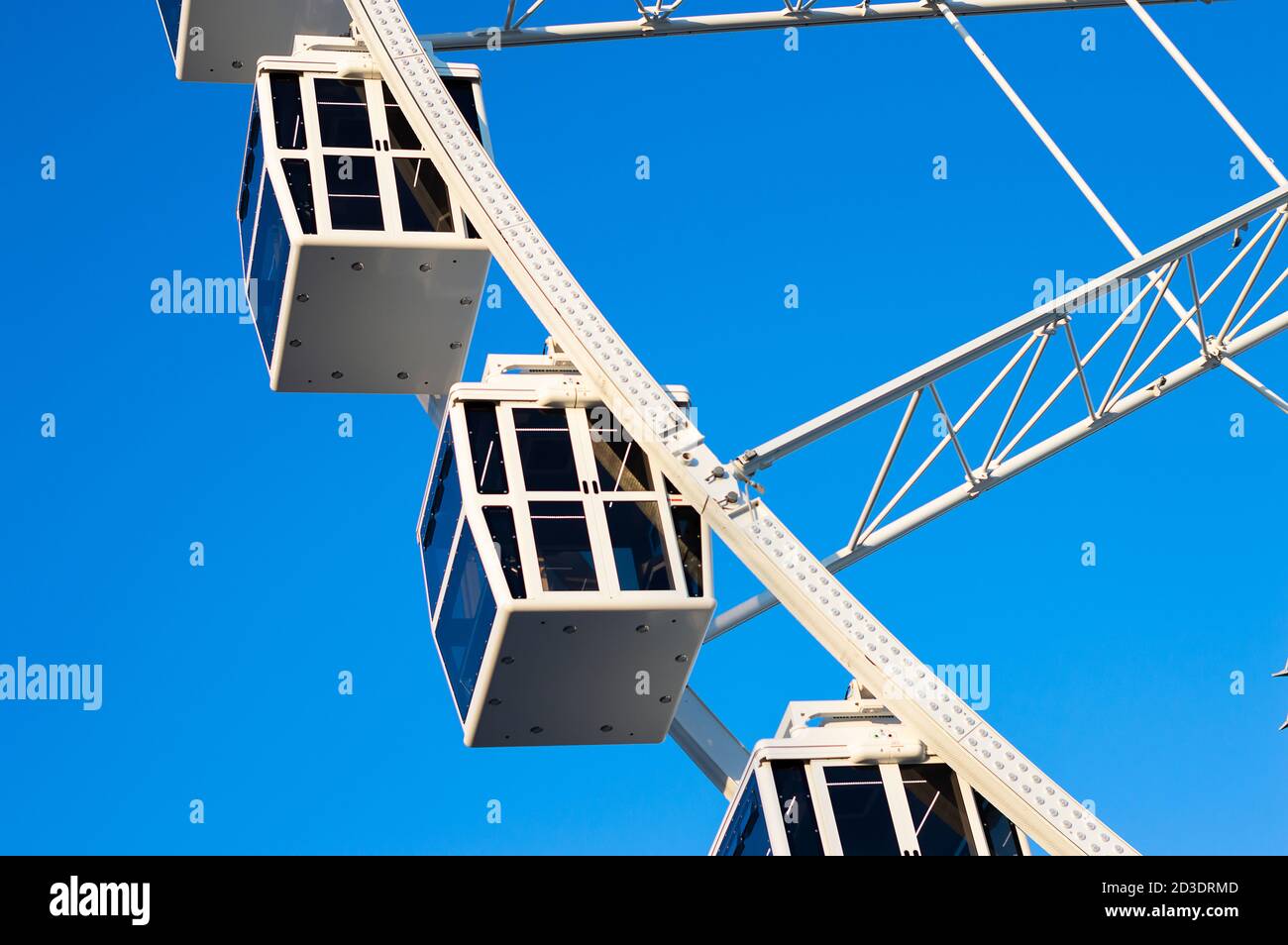 Ferris wheel cabin close up in a sunny day in summer Stock Photo