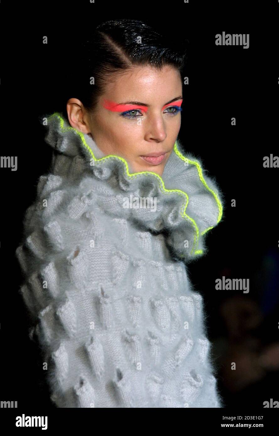 A model wears a creation as part of Victor Bellaish Spring/Summer  ready-to-wear women's collection 2002 in Milan September 28, 2001. The  Milan fashion shows will run until October 3 Stock Photo - Alamy