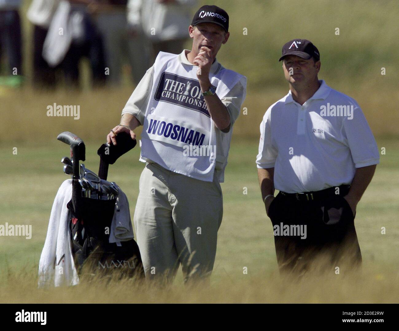 Britain S Ian Woosnam R Stands With His Caddie Miles Byrne During The Final Round Of The British Open Championship At Royal Lytham And St Annes July 22 2001 Woosnam Incurred A Two Shot