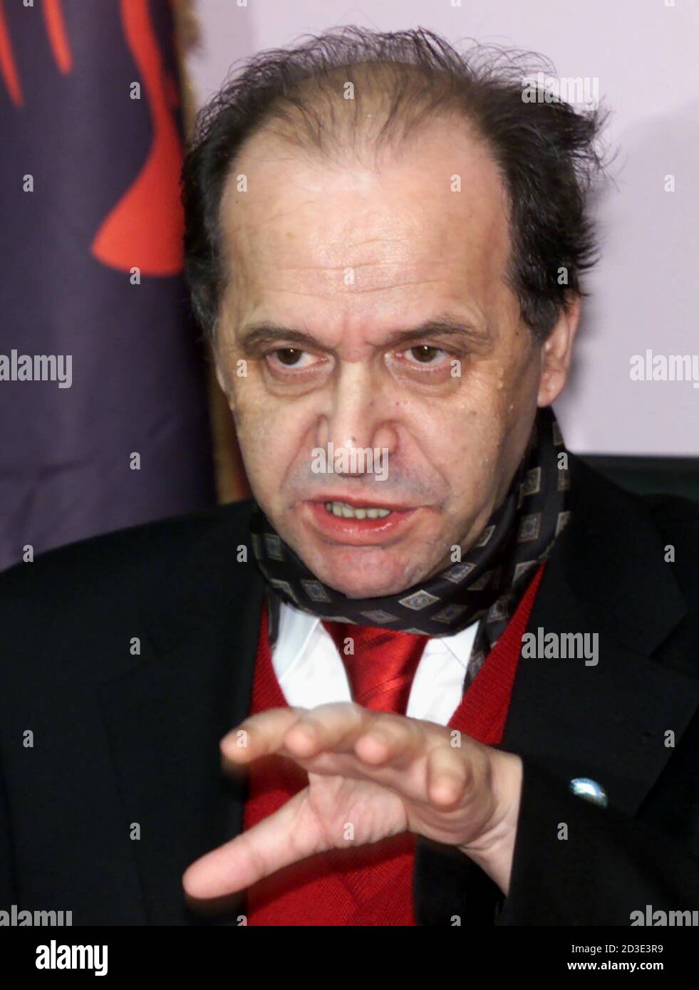 Ibrahim Rugova The Leader Of Democratic League Of Kosovo Ldk Gestures During A Media Briefing November 18 01 One Day After The Kosovo General Elections In Obilic Village Near Pristina Rugova Claimed