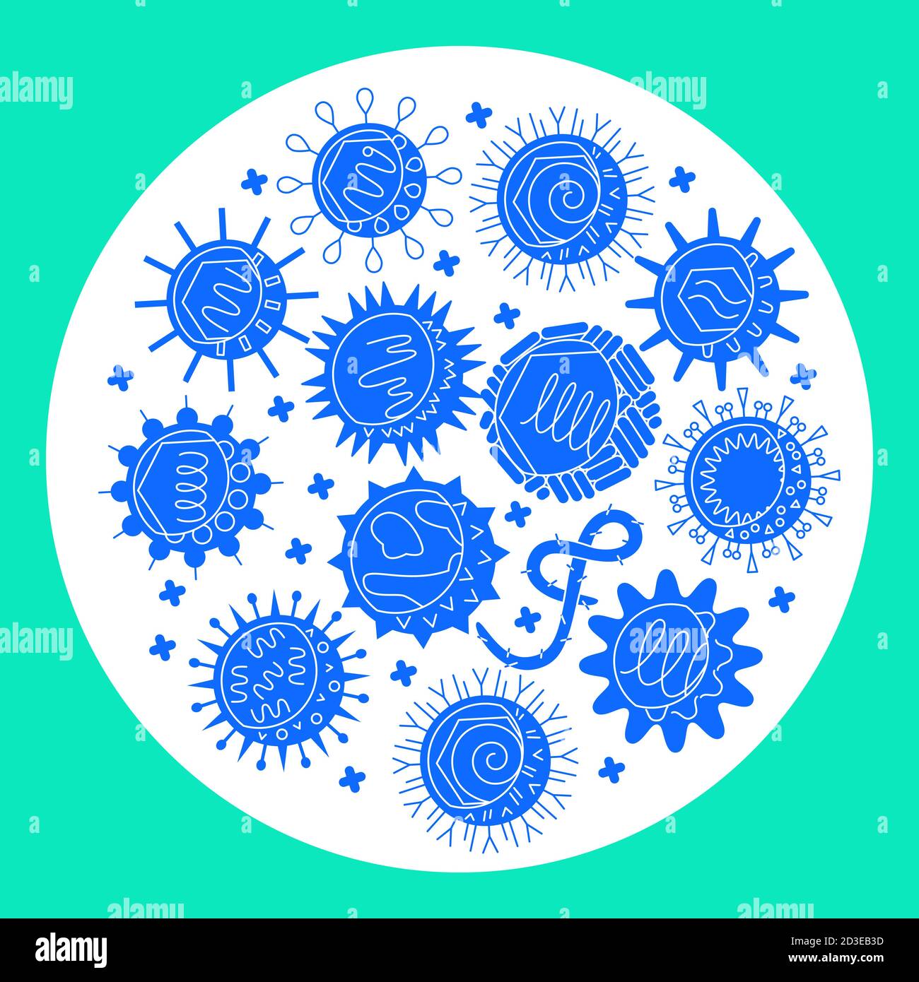Human virus types concept banner in flat style Stock Vector