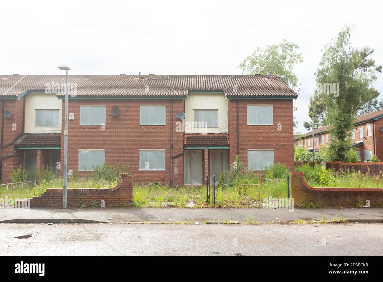 Derelict abandoned council housing estate in Salford Greater Manchester