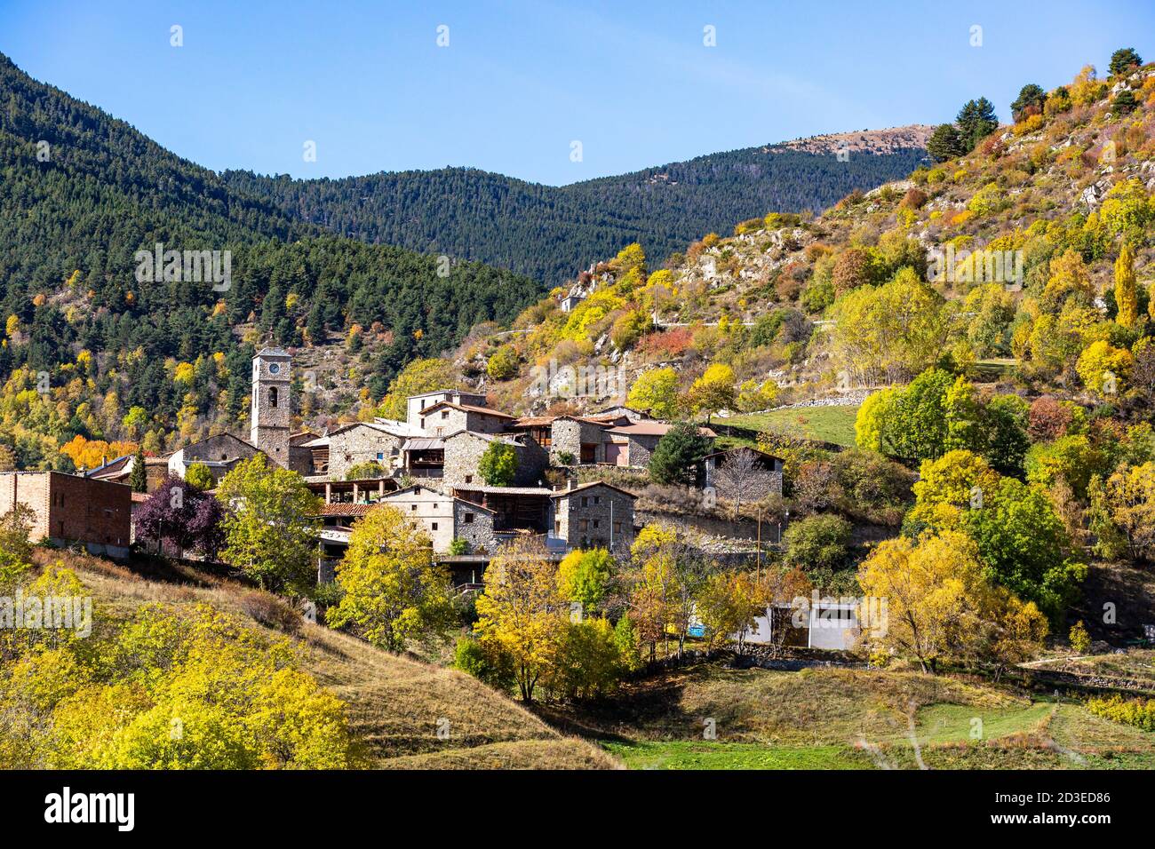 The Arança village, Cerdanya. Stock Photo