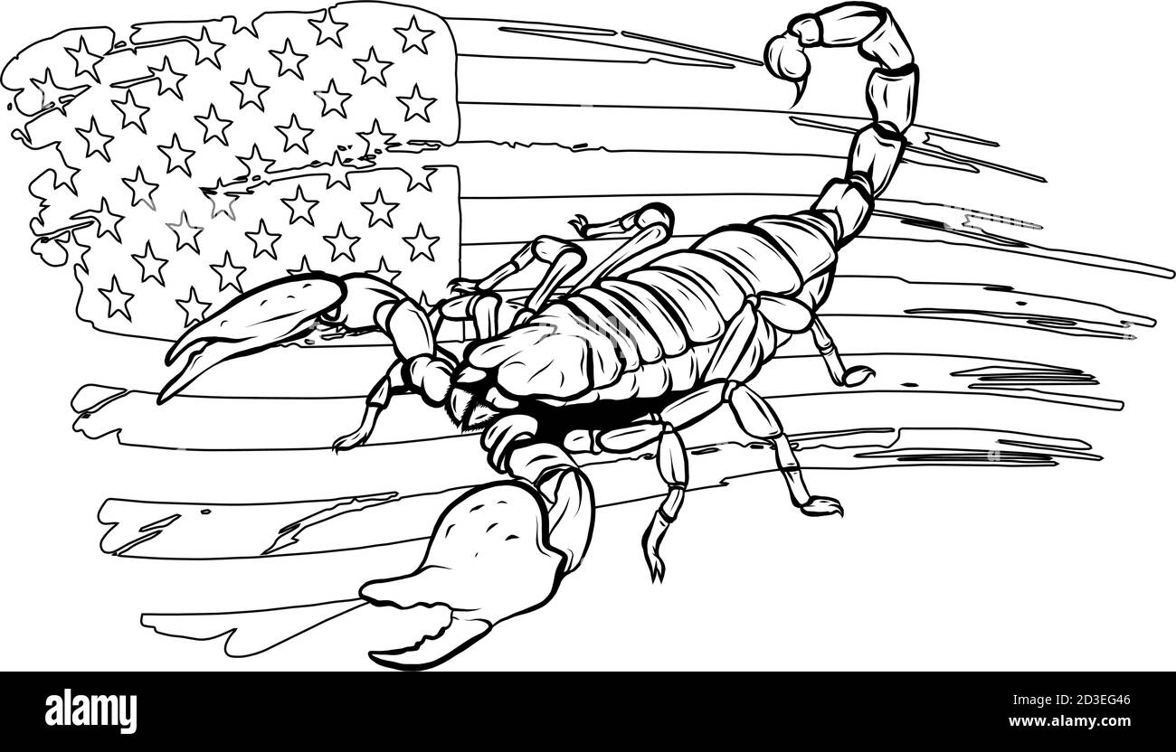 realistic scorpion cartoon vector illustration design art Stock Vector