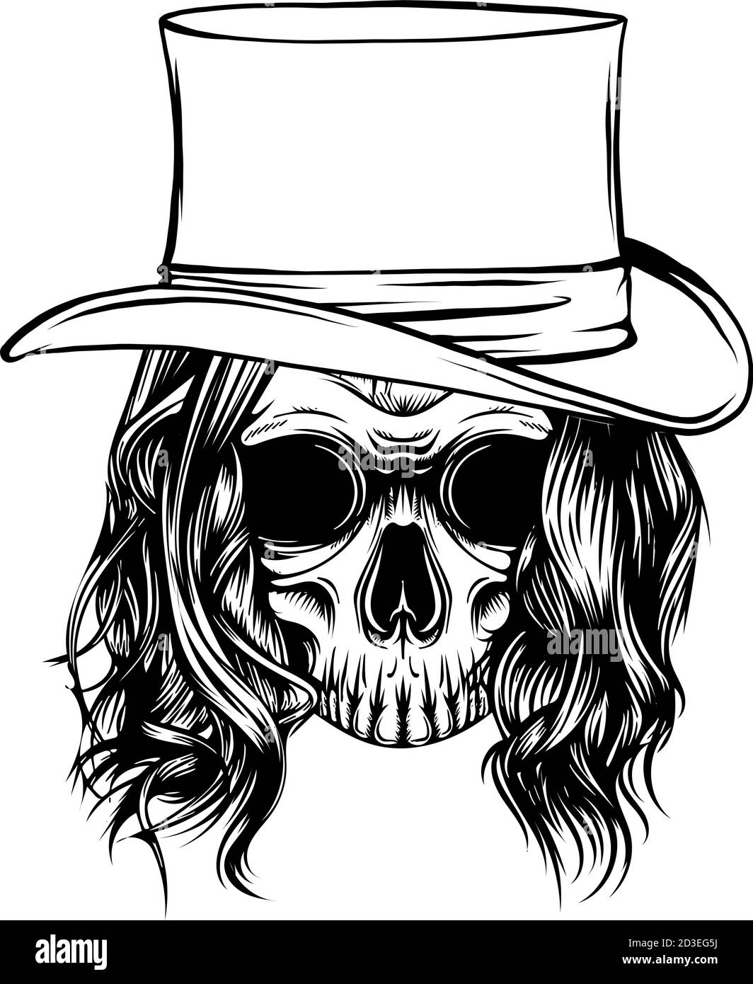 Cowboy skull wearing a stylish fedora hat Stock Vector
