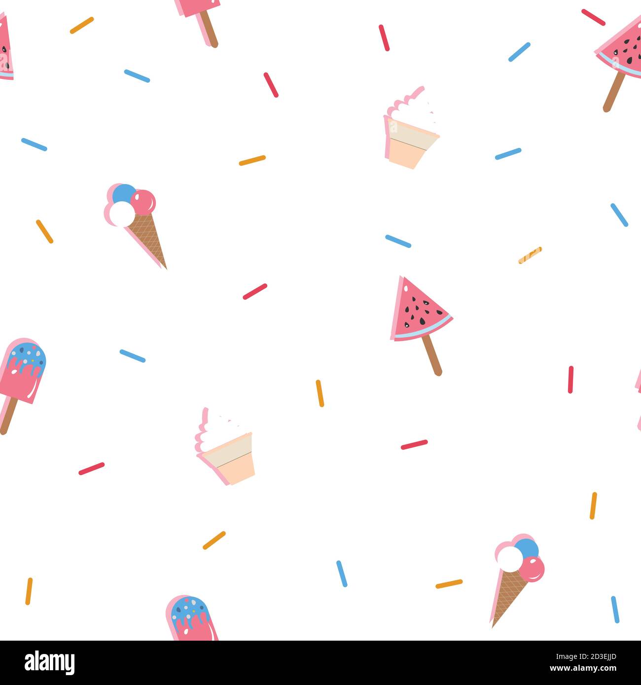 Ice Cream Seamless Pattern. Vector Illustration Stock Vector Image ...