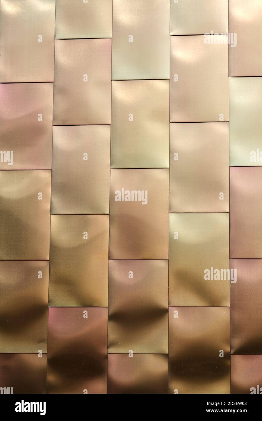 copper sheets on the side of a building Stock Photo