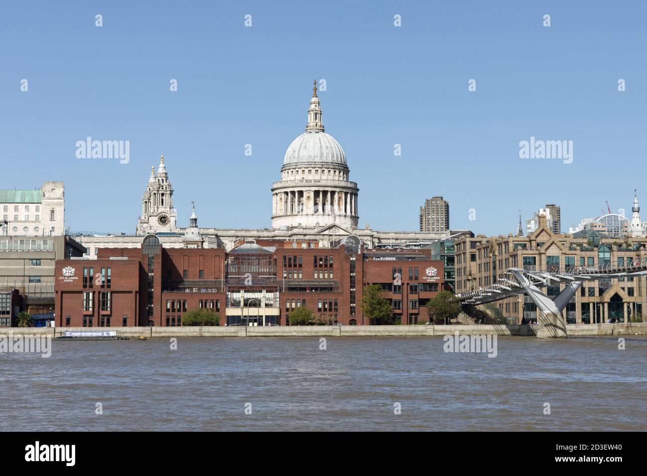 city of London college and st pauls, across the River Thames London Stock Photo