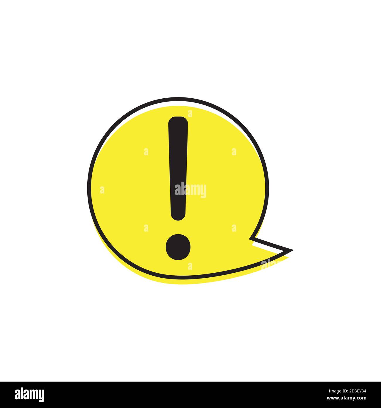 Exclamation mark in speech bubble, Warning danger sign, vector Stock