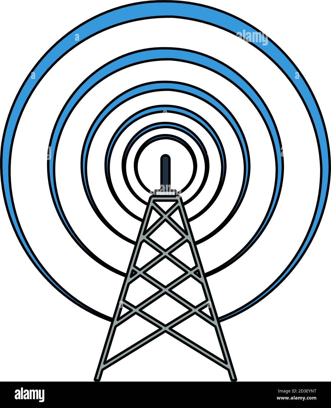 Radio Antenna Icon. Editable Outline With Color Fill Design. Vector ...