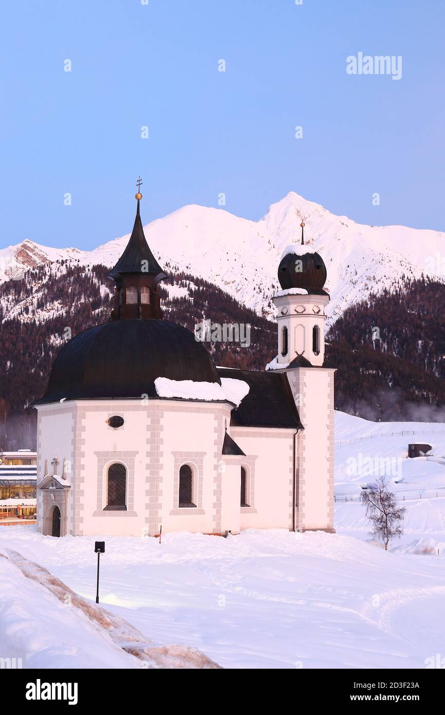 Seekirchl church Seefeld in Tirol Austria Stock Photo