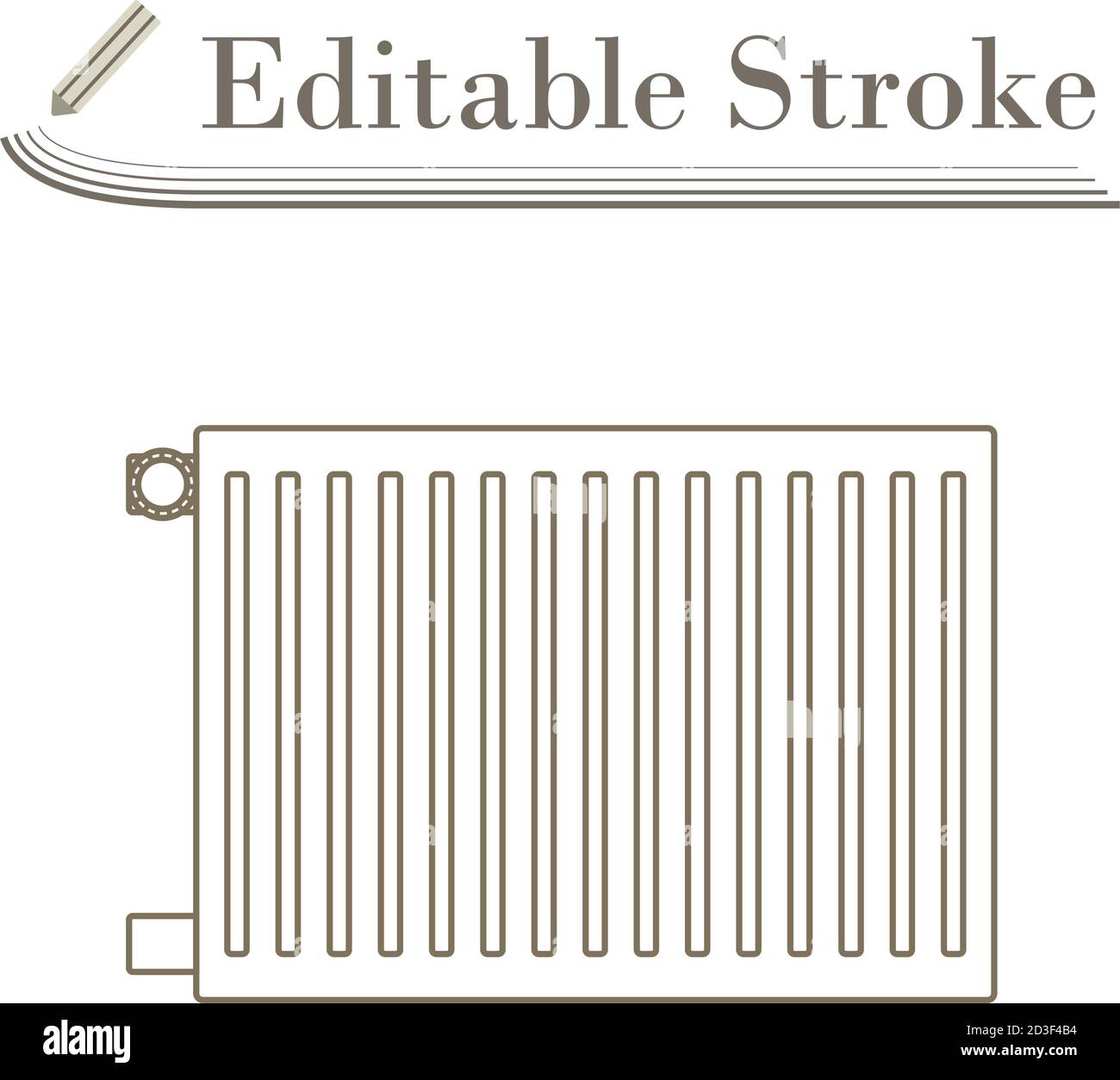 Icon Of Radiator. Editable Stroke Simple Design. Vector Illustration ...