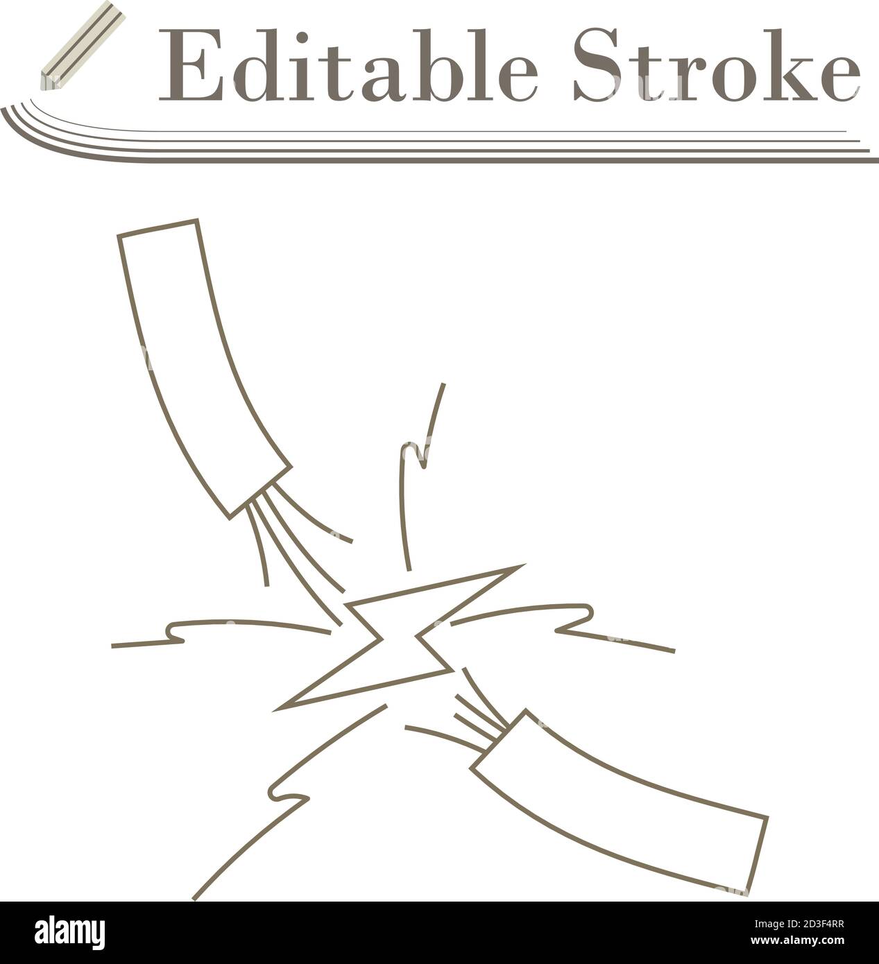Icon Of Wire. Editable Stroke Simple Design. Vector Illustration. Stock Vector