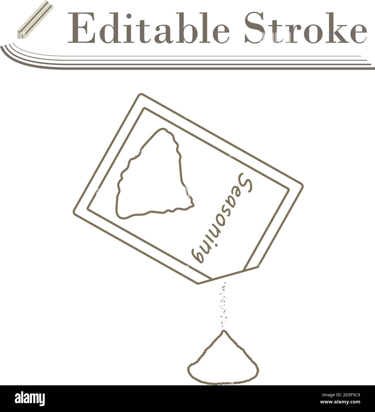 Seasoning Package Icon. Editable Stroke Simple Design. Vector Illustration. Stock Vector