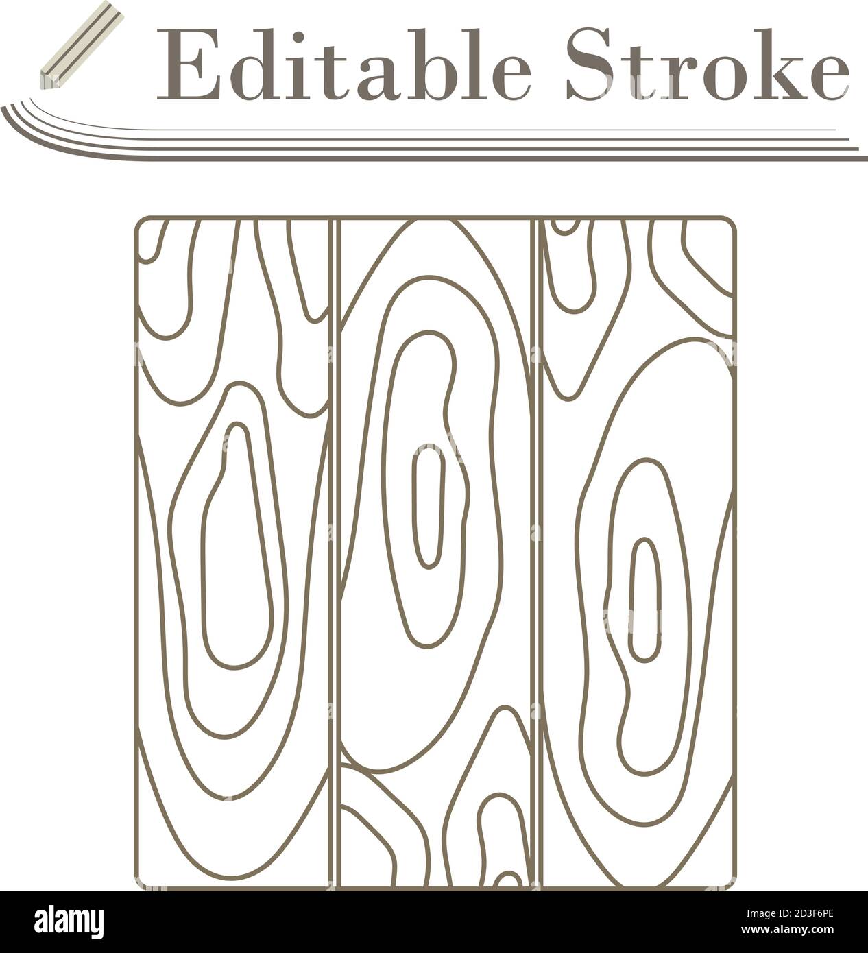 Icon Of Parquet Plank Pattern. Editable Stroke Simple Design. Vector Illustration. Stock Vector