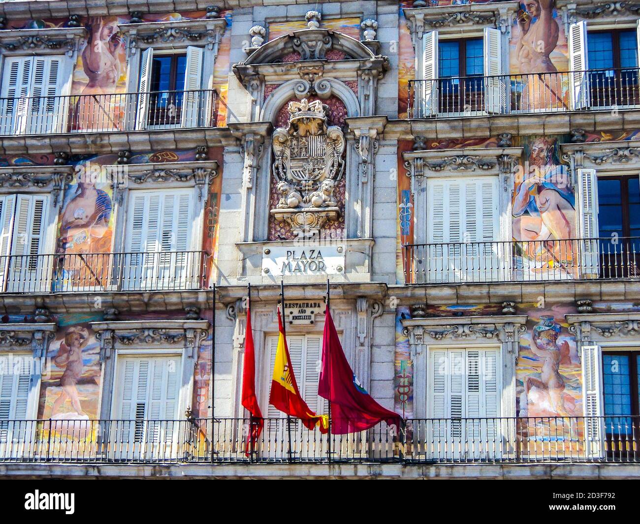 Casa de la Panaderia on Plaza Mayor in Madrid, Spain Stock Photo