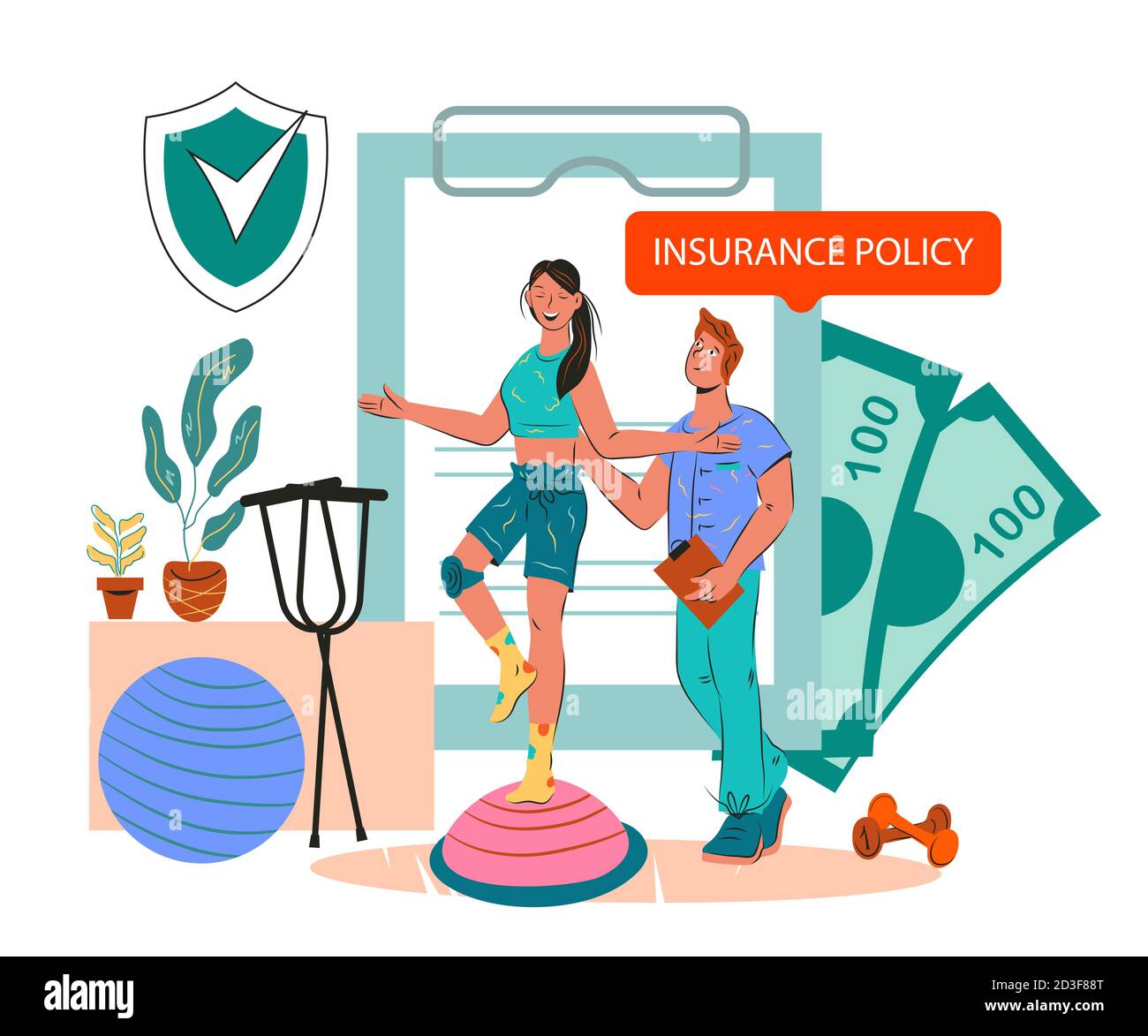 Life insurance police for rehabilitation programs cartoon vector  illustration Stock Vector Image & Art - Alamy