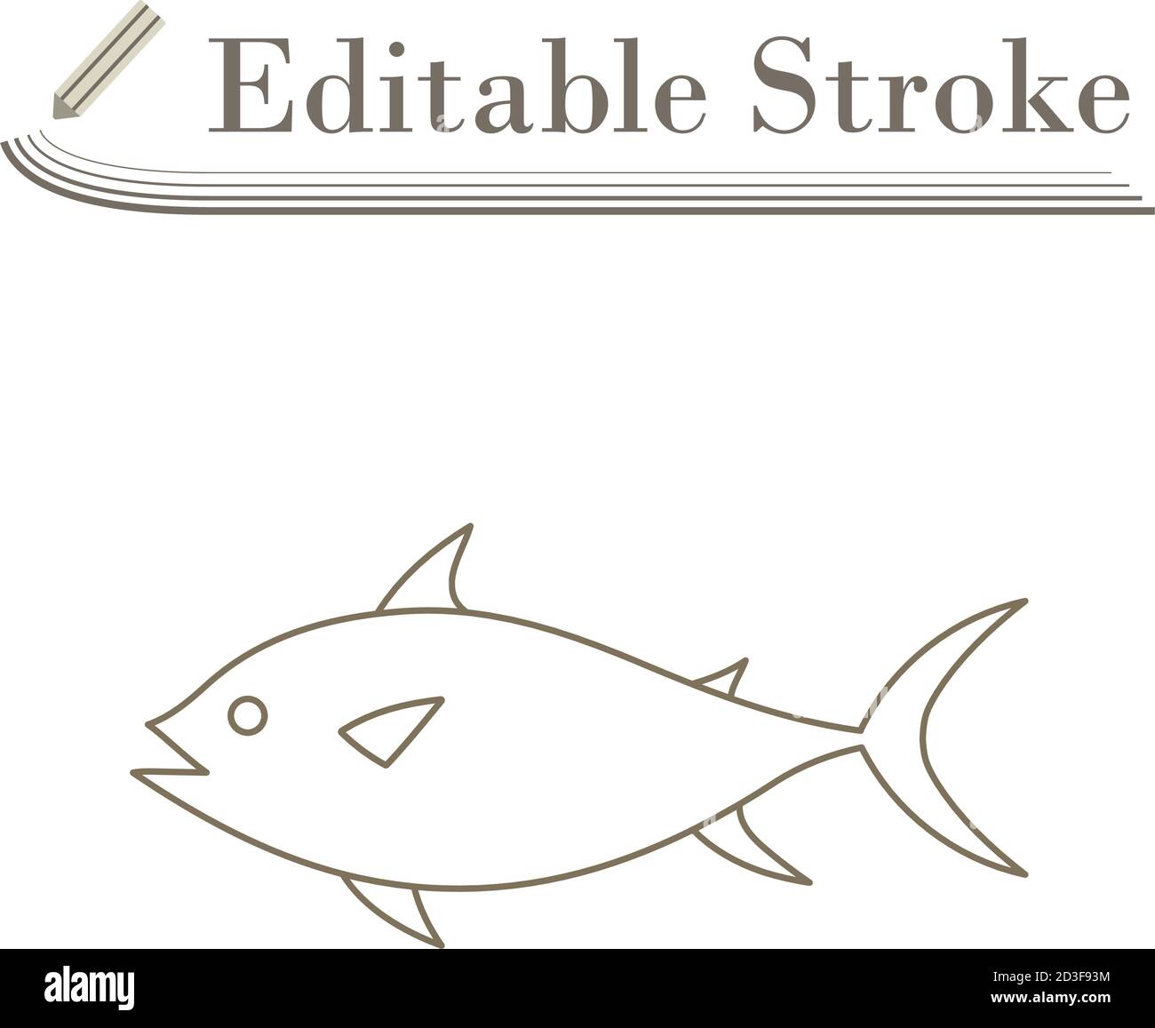 Fish Icon. Editable Stroke Simple Design. Vector Illustration Stock ...