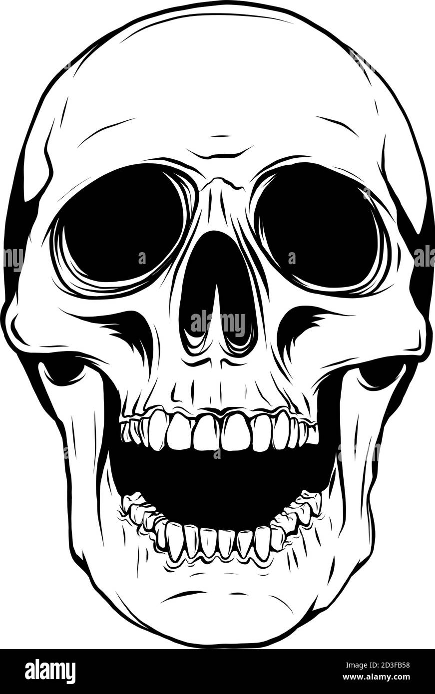 outline graphics vector illustration skull in black Stock Vector Image &  Art - Alamy