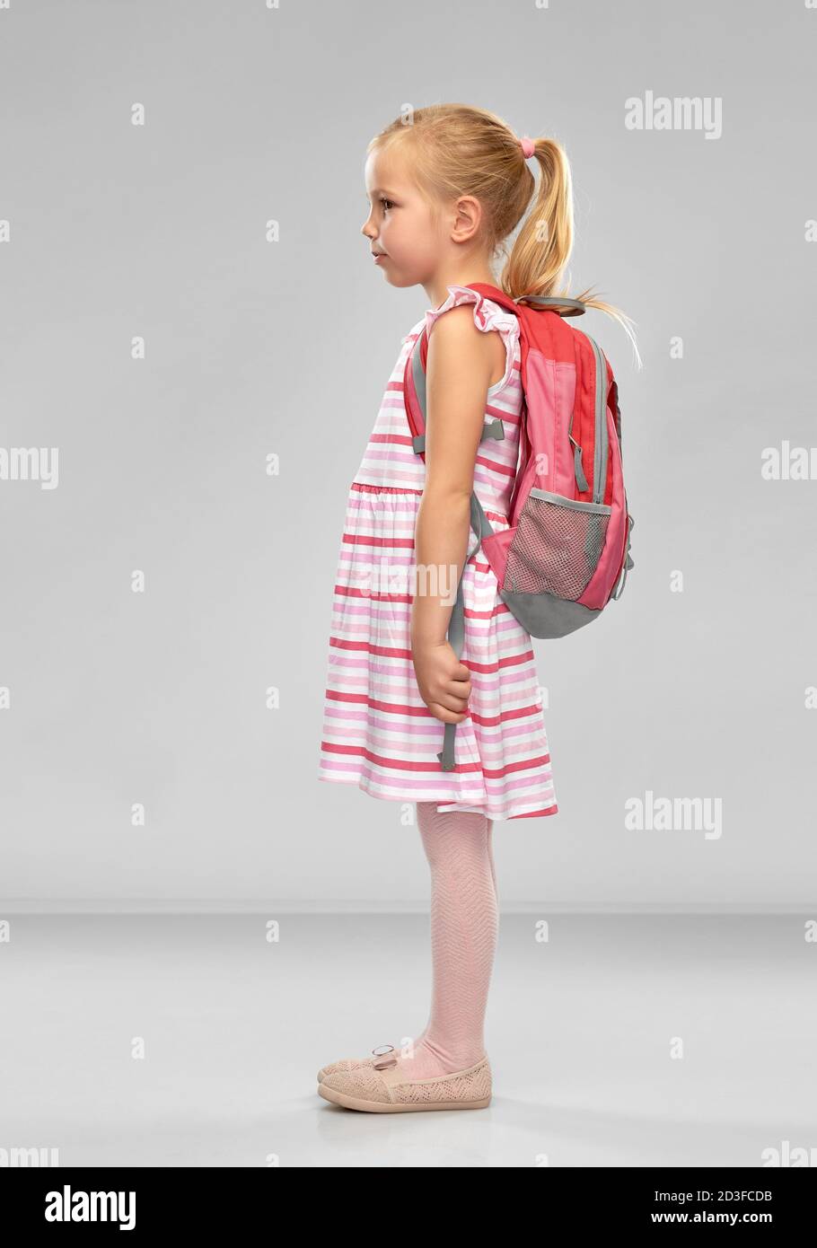 happy student girl with school bag Stock Photo - Alamy