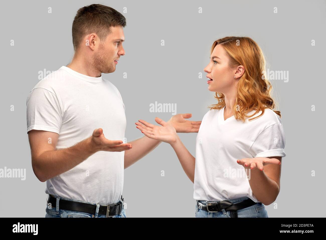 unhappy couple having argument Stock Photo - Alamy