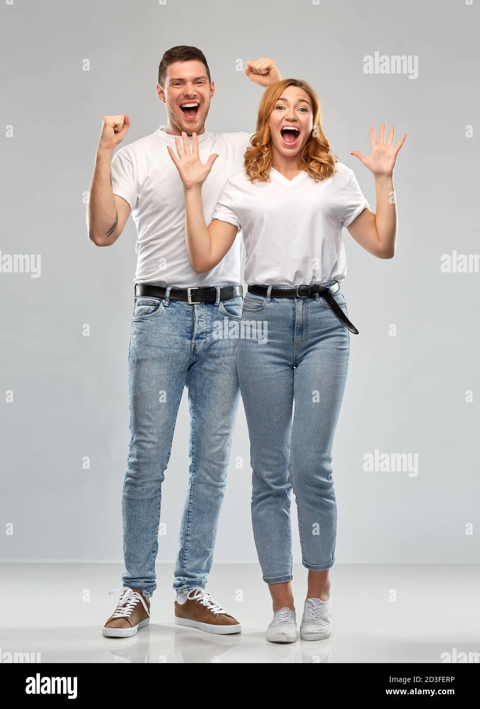 Smiling White Woman Fist Pump High Resolution Stock Photography and ...