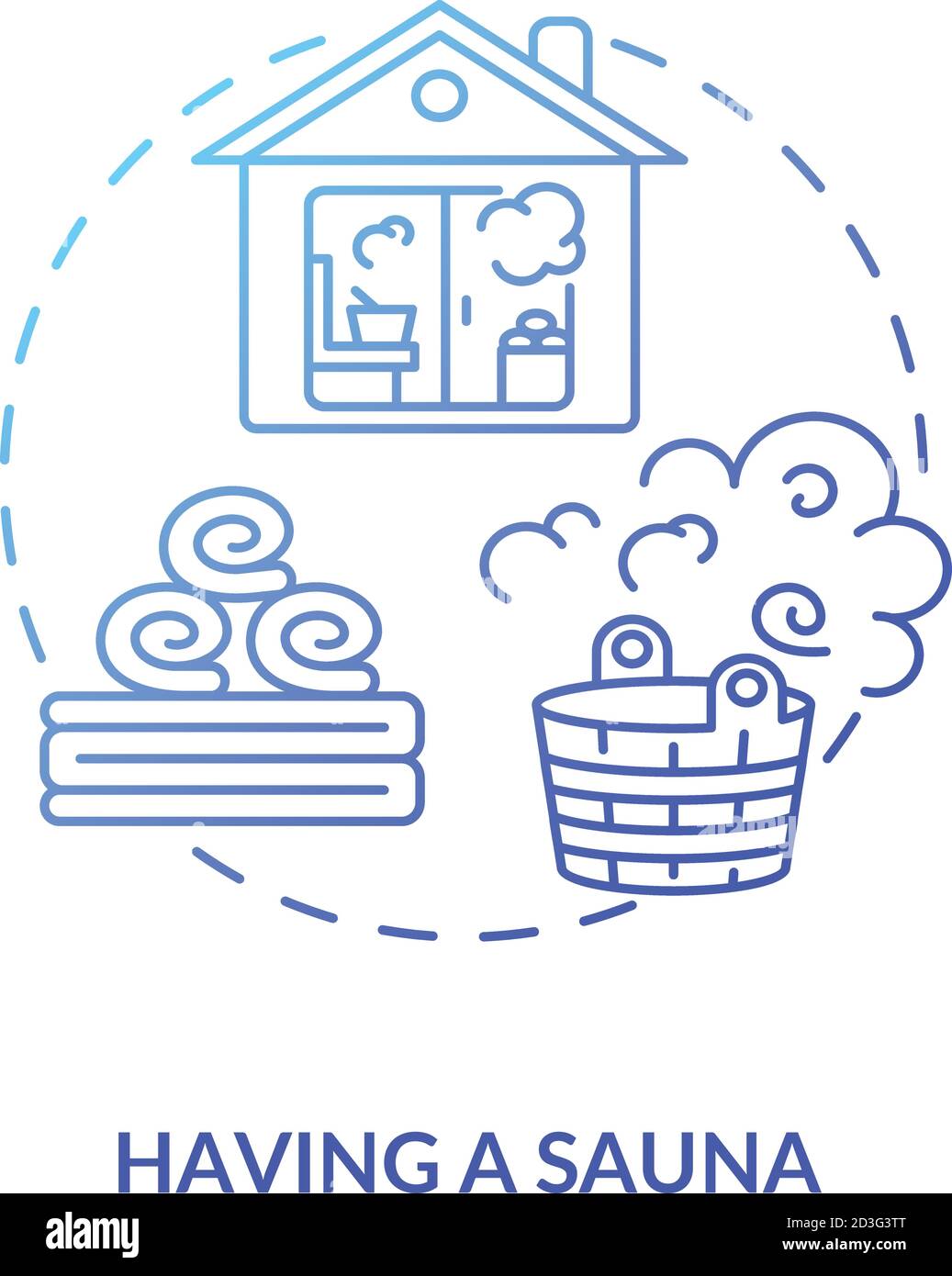 Having sauna concept icon Stock Vector