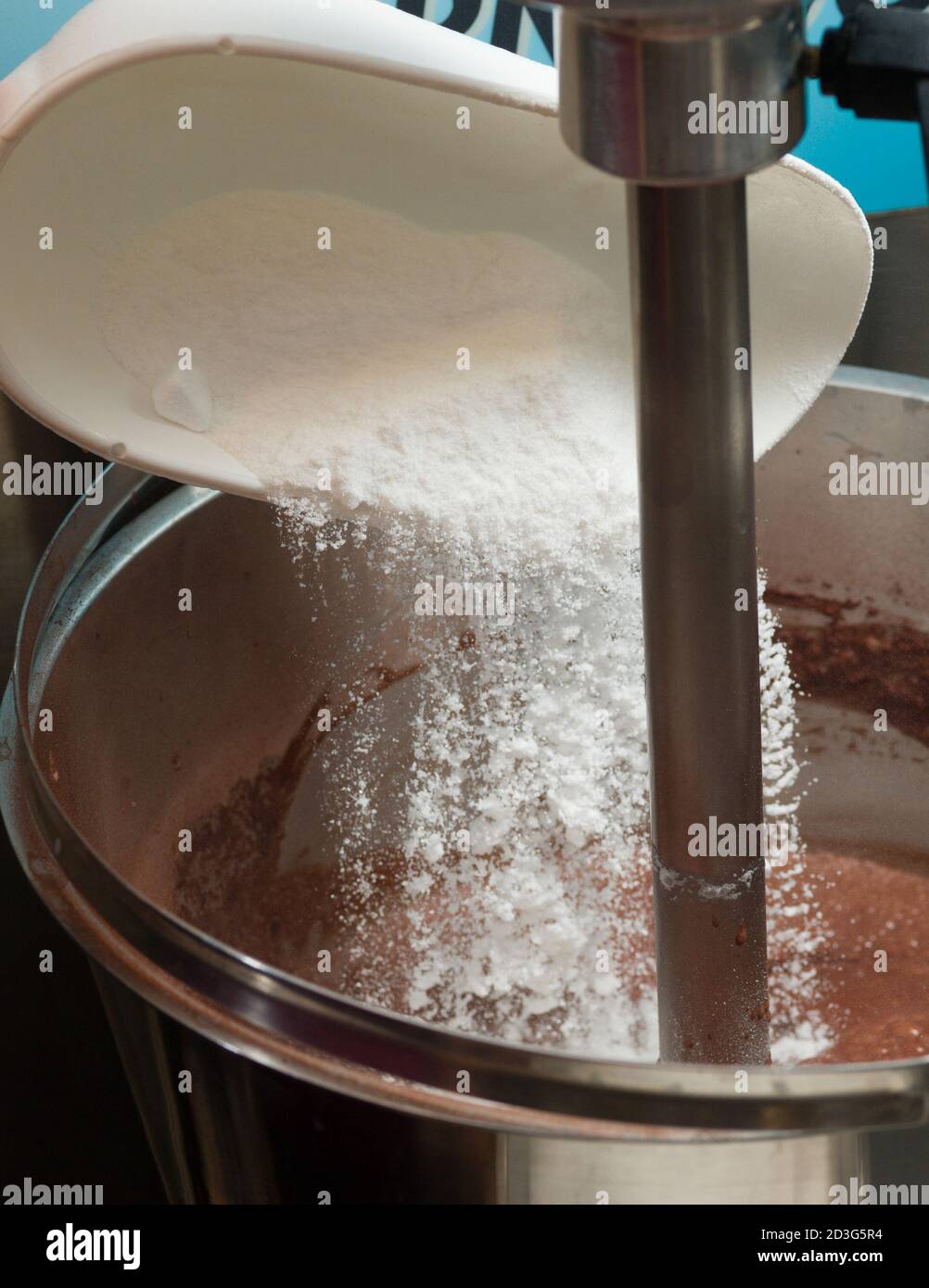 Ice cream preparation with different tools, ingredients, and machines