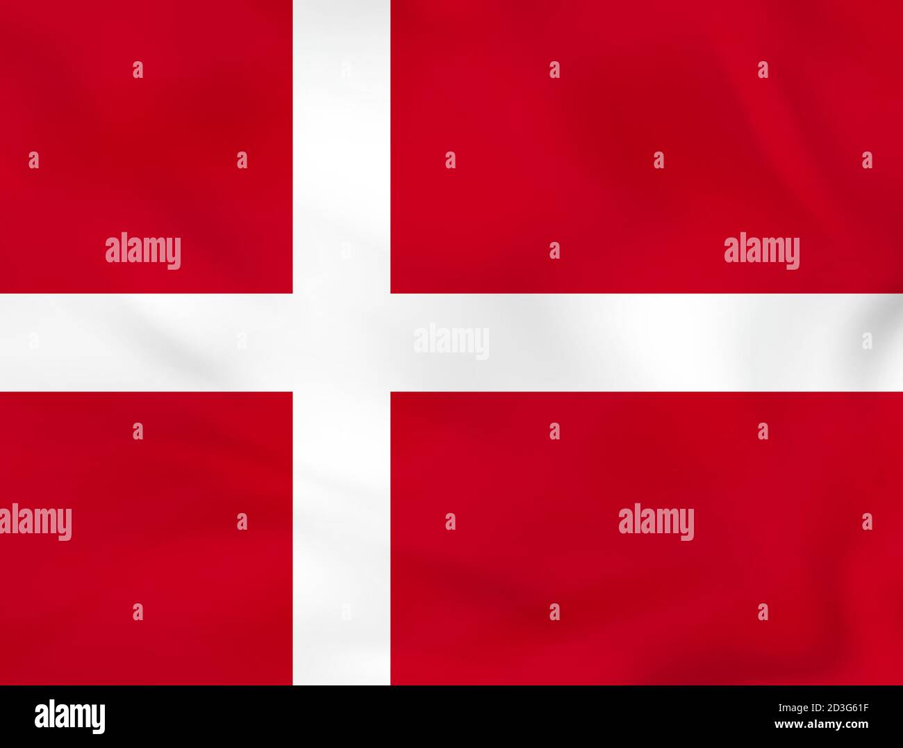 Denmark waving flag. Denmark national flag background texture. Vector illustration. Stock Vector