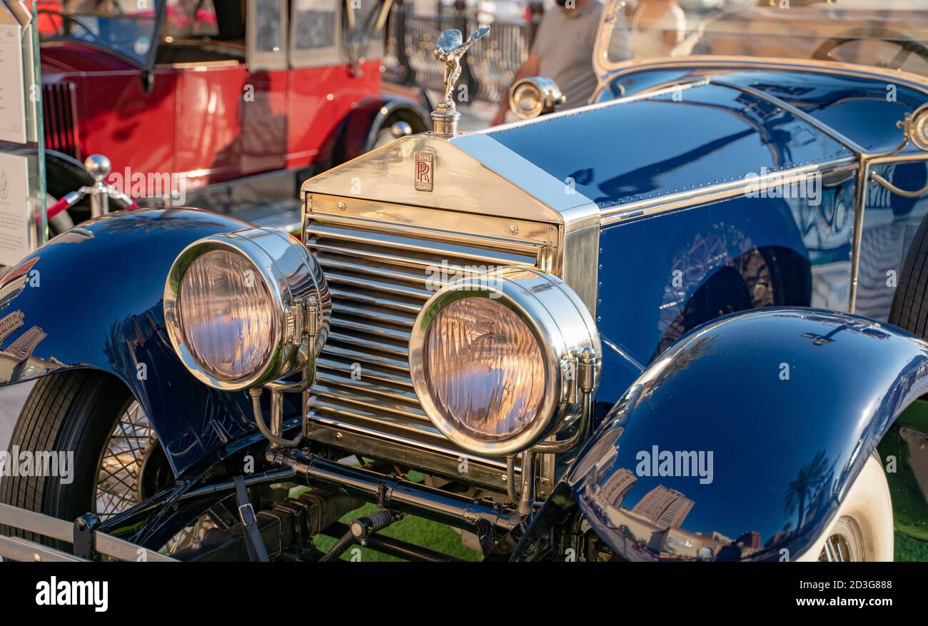 Doha,Qatar 30 March 2020 1925 Rolls royce silver ghost classic car
