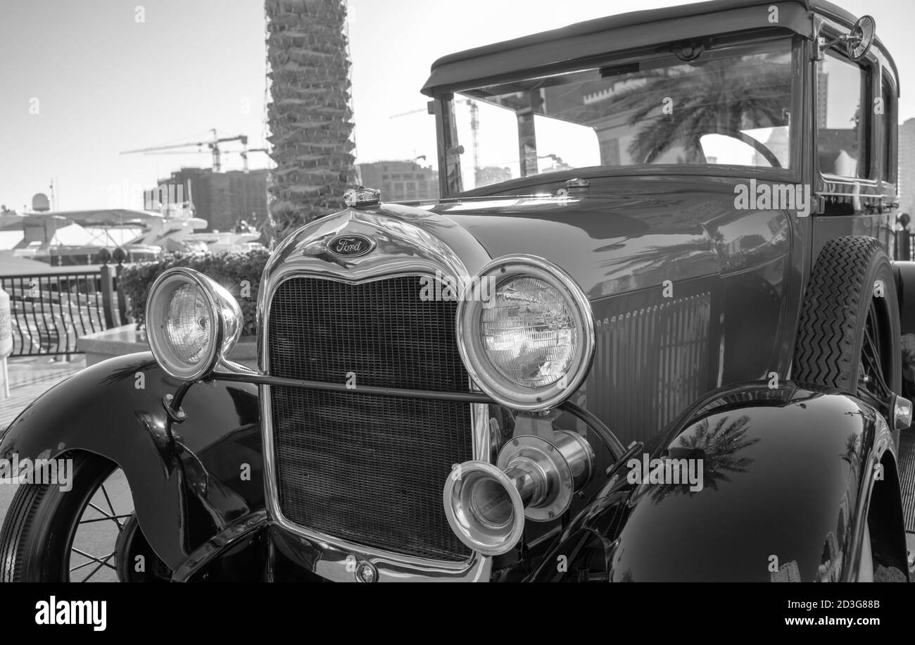 Doha,Qatar- 30 March 2020: 1929 ford model a classic car Stock Photo