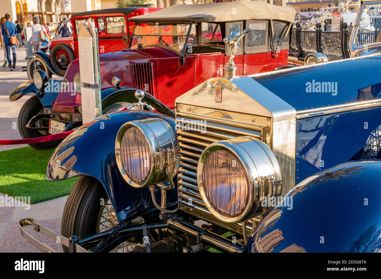 Doha,Qatar 30 March 2020 1925 Rolls royce silver ghost classic car