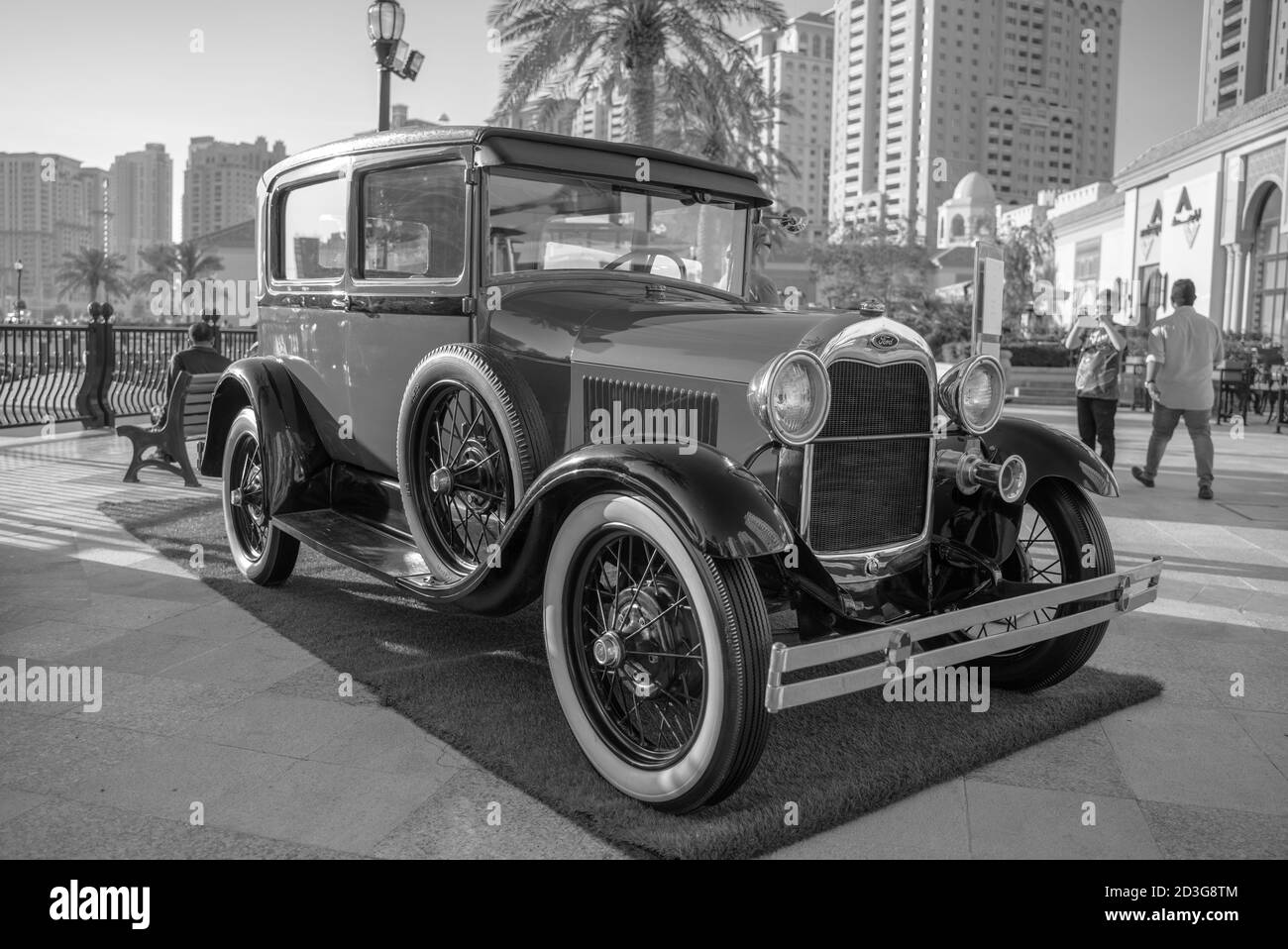 Doha,Qatar- 30 March 2020: 1929 ford model a classic car Stock Photo