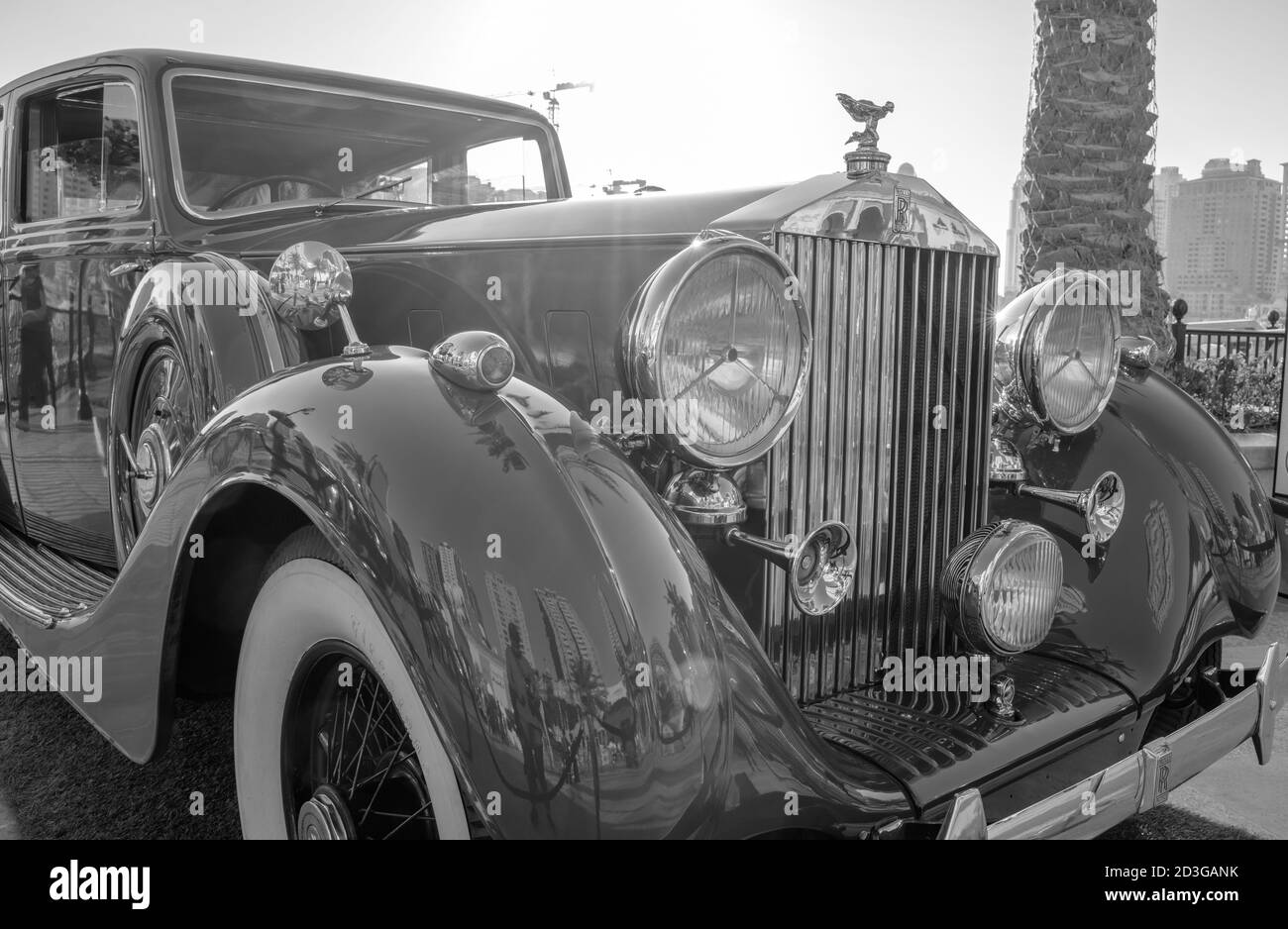 Doha,Qatar- 30 March 2020: 1936 Rolls royce phantom iii classic car Stock Photo