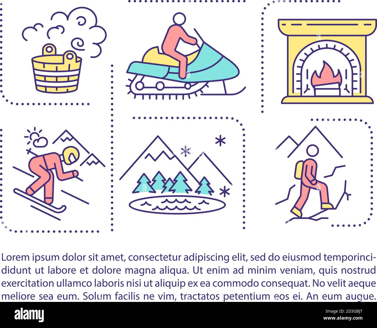 Winter spending time concept icon with text Stock Vector