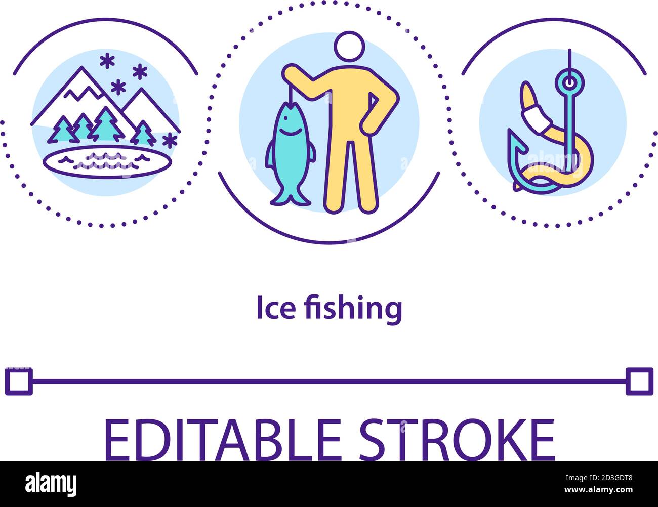 Ice screws for winter fishing icon, cartoon style - Stock