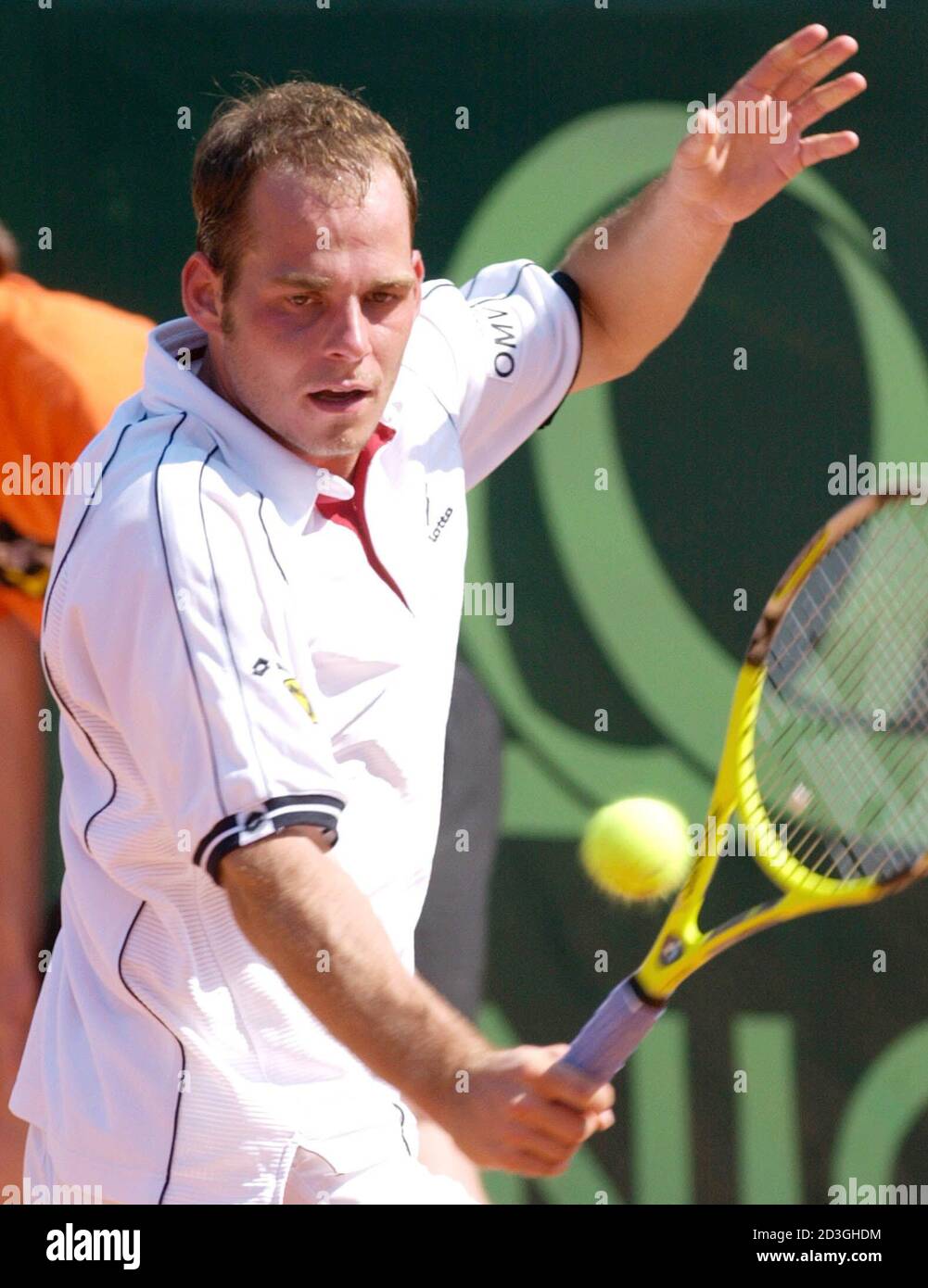 Oesterreichs Markus Hipfl (Bild) gewann heute, am 24. Mai 2001, beim St.  Poeltener ATP-Tennisturnier das Viertelfinalspiel gegen den Belgier Xavier  Malisse 6-3 6-3. HP Stock Photo - Alamy