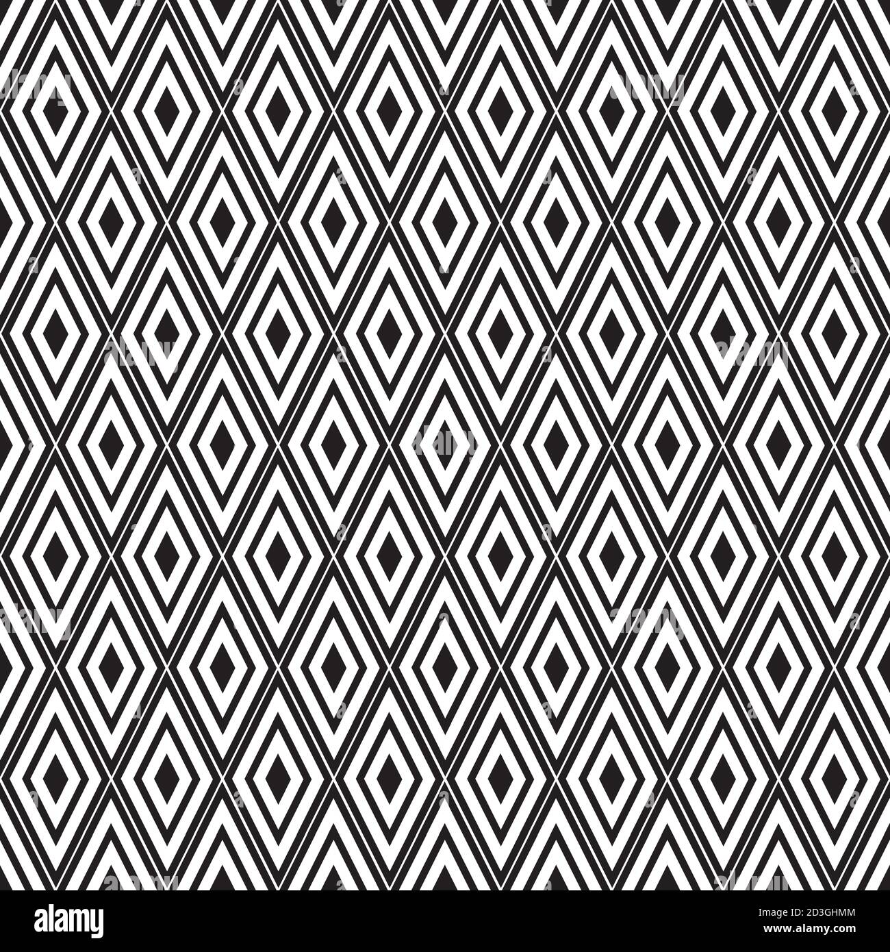 Pattern with black and white rhombus Stock Vector