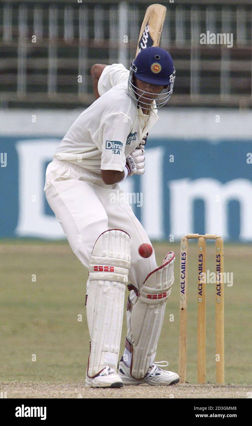 Sri Lankan batsman Michael Vandort drives to the boundary on his way to 140 during the third day of the second cricket test between Sri Lanka and Bangladesh at Singhalese Sports Club ground in Colombo, Sri Lanka on July 30, 2002. REUTERS/Anuruddha Lokuhapuarachchi  AL/CP Stock Photo