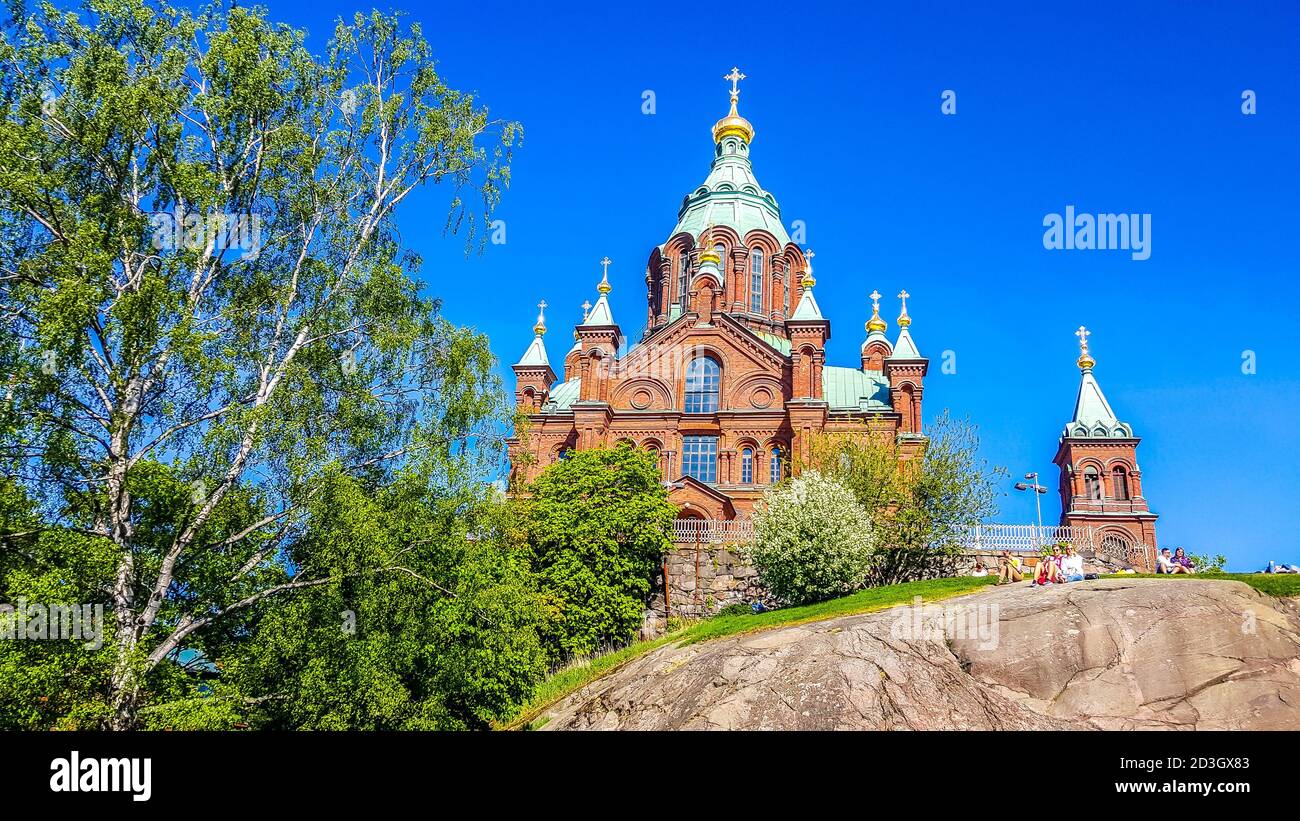 Uspensky Orthodox Church.  Helsinki, Finland Stock Photo