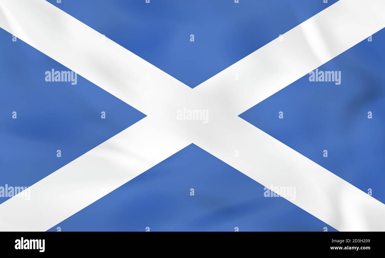 Scotland waving flag. Scotland national flag background texture. Vector