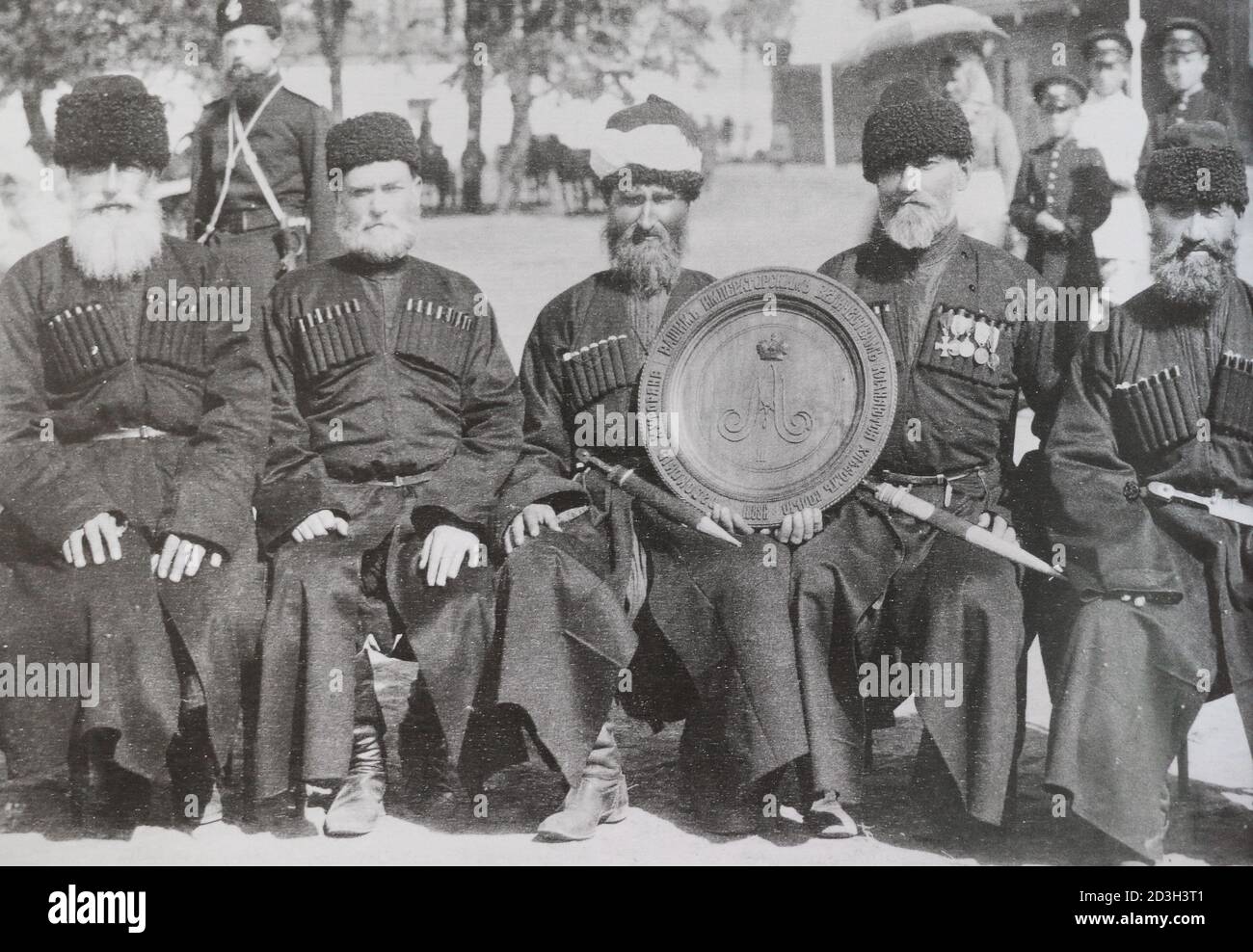 Deputation from the Mozdok farmers in the Terek. Photo of 1888. Stock Photo