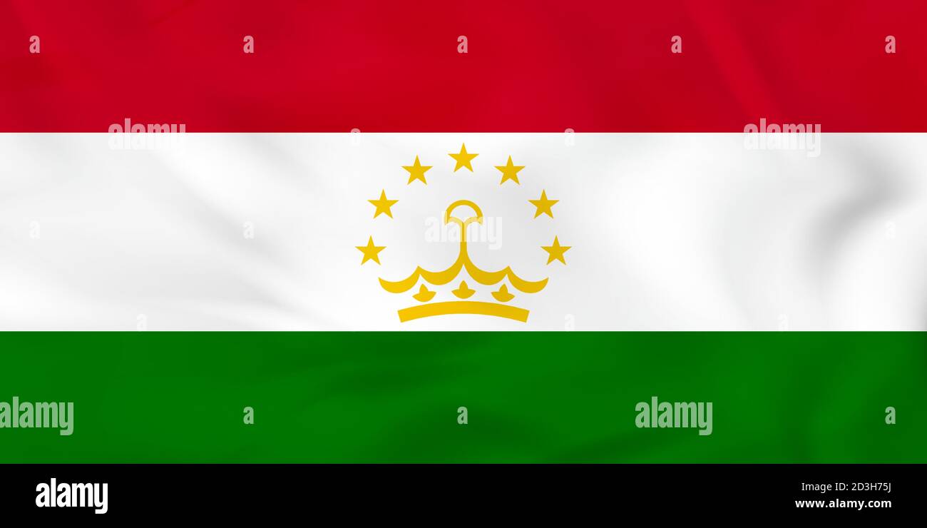 Tajikistan waving flag. Tajikistan national flag background texture. Vector illustration. Stock Vector