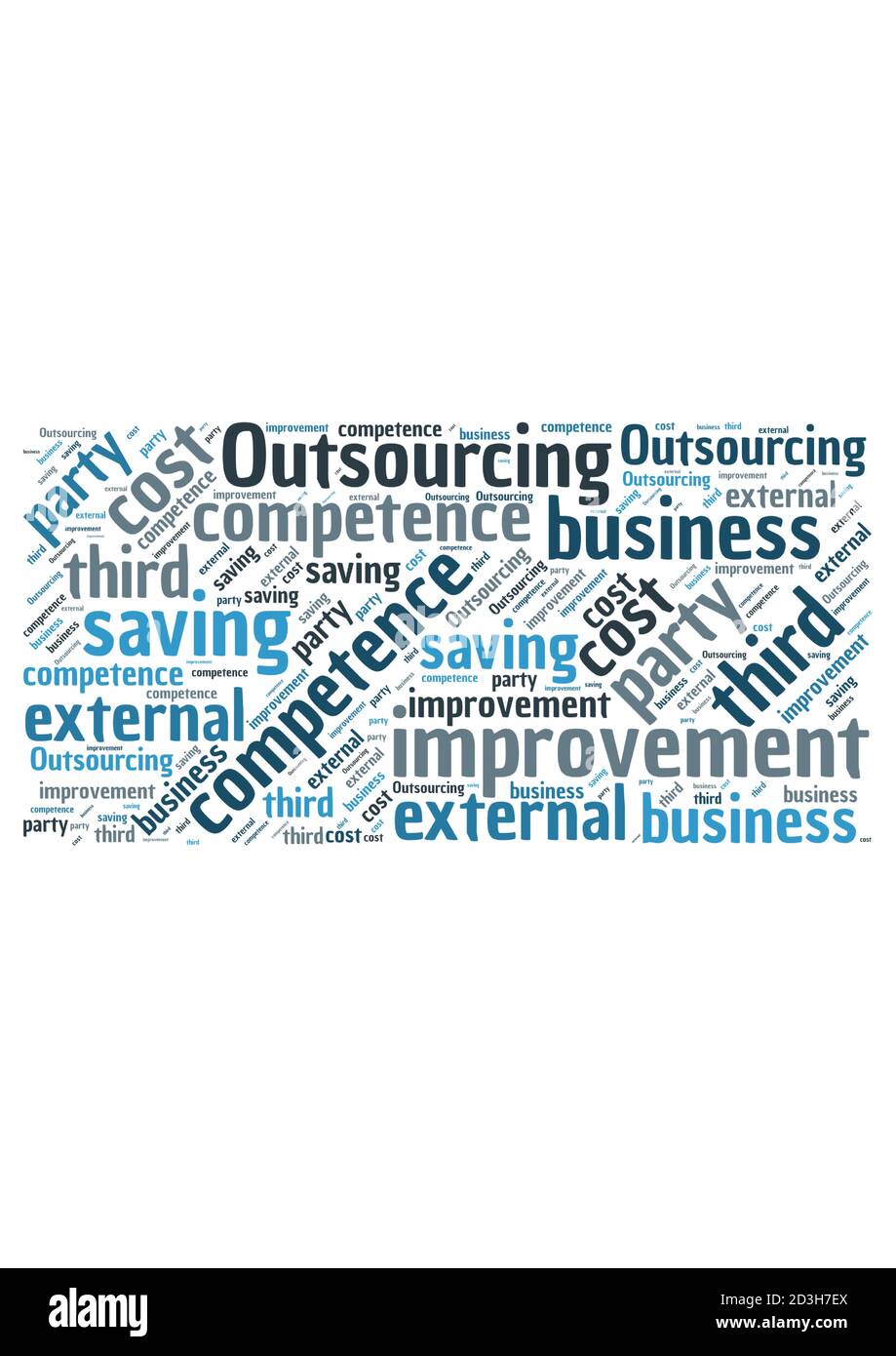 Word cloud representing company outsourcing Stock Vector