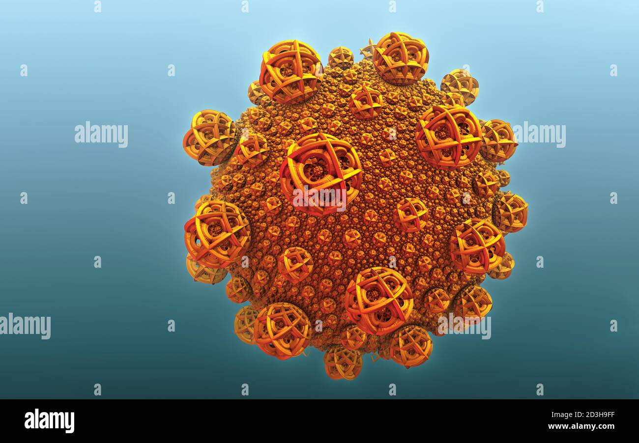 Abstract background 3D, fantastic virus structure. Stock Photo