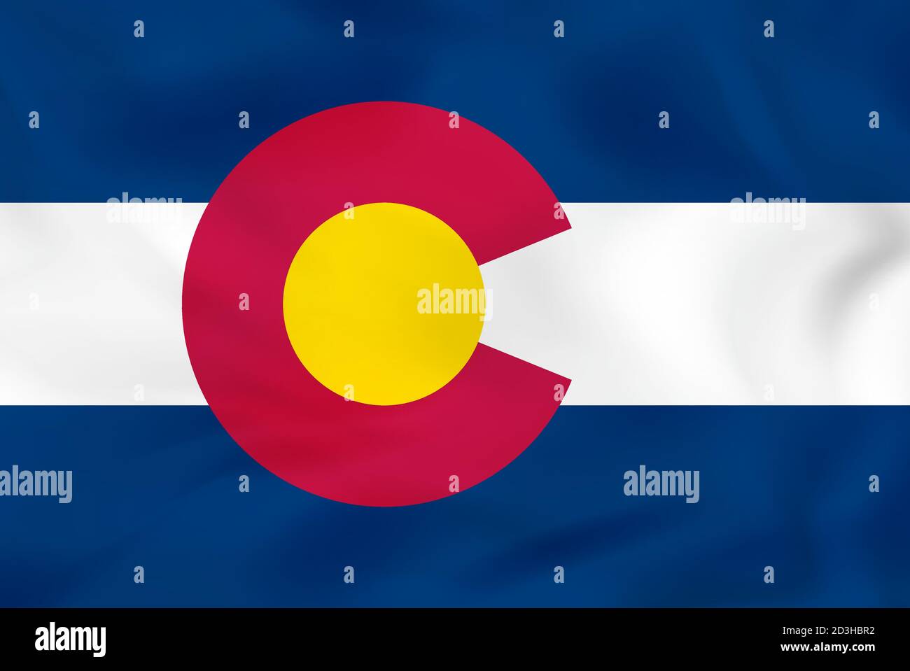 Colorado waving flag. Colorado state flag background texture.Vector