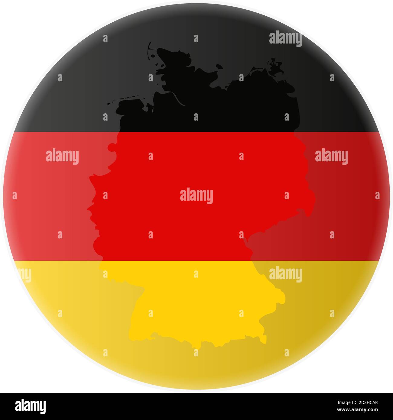 round german flag and map of germany outline sticker or badge vector illustration Stock Vector