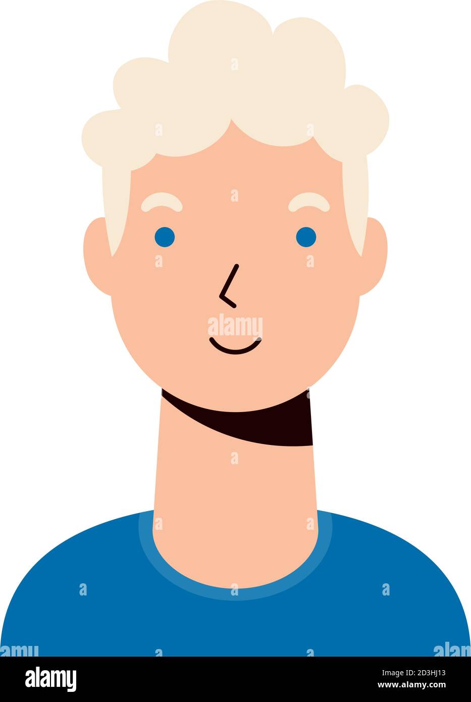 blond young man male avatar character vector flat style design Stock ...