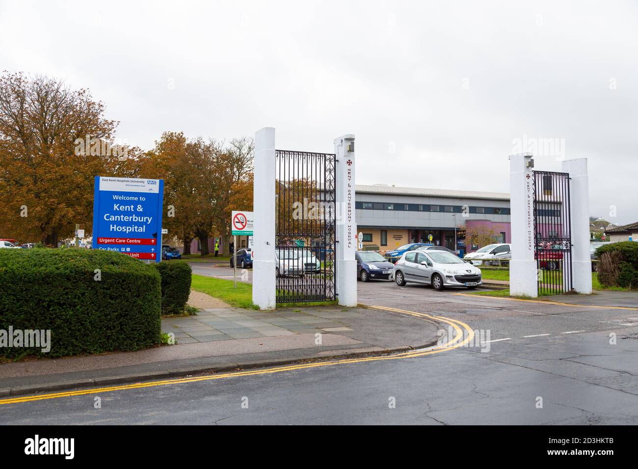 Kent & Canterbury hospital sign entrance, canterbury, kent, uk Stock